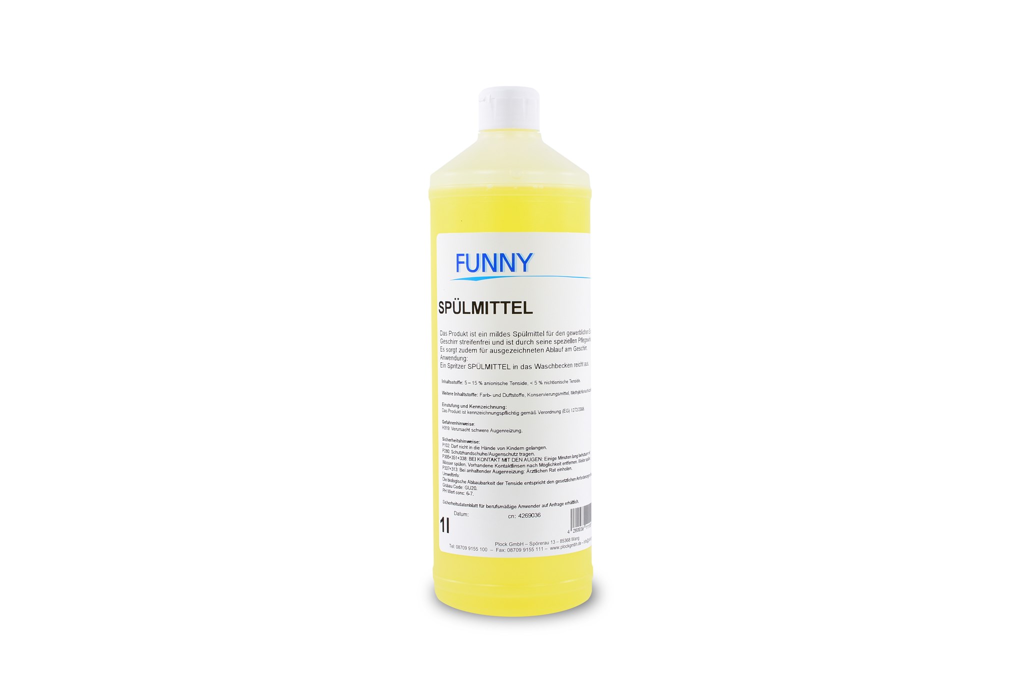 Bild von Funny Spülmittel AG-461, hautmild, streifenfrei,  1VE = 12 x 1 Liter Flasche